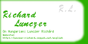 richard lunczer business card
