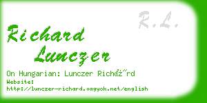 richard lunczer business card